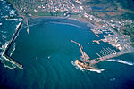 Crescent City California harbor aerial view